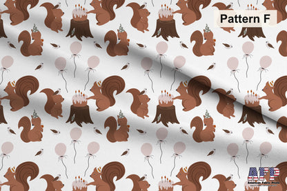 Birthday Animals Fabric Coordinates. Choose Your Patterns or Choose them All! Pattern F Shown. Shop now at American Fabric Prints.