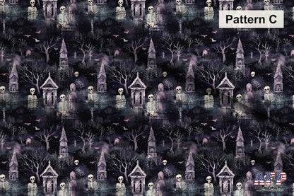Boho Halloween Fabric Set. Choose Your Spooky Fabrics. Pattern C Shown. Shop now at American Fabric Prints.