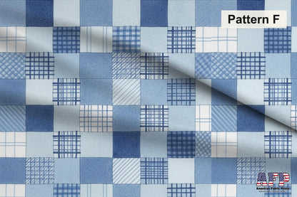 Blue and Beige Plaid 3 Fabric Bundle Set - Shop now at American Fabric Prints
