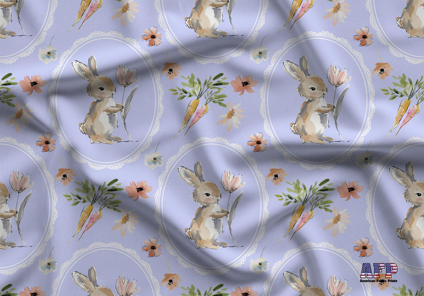 Framed Bunny Fabric - Shop now at American Fabric Prints