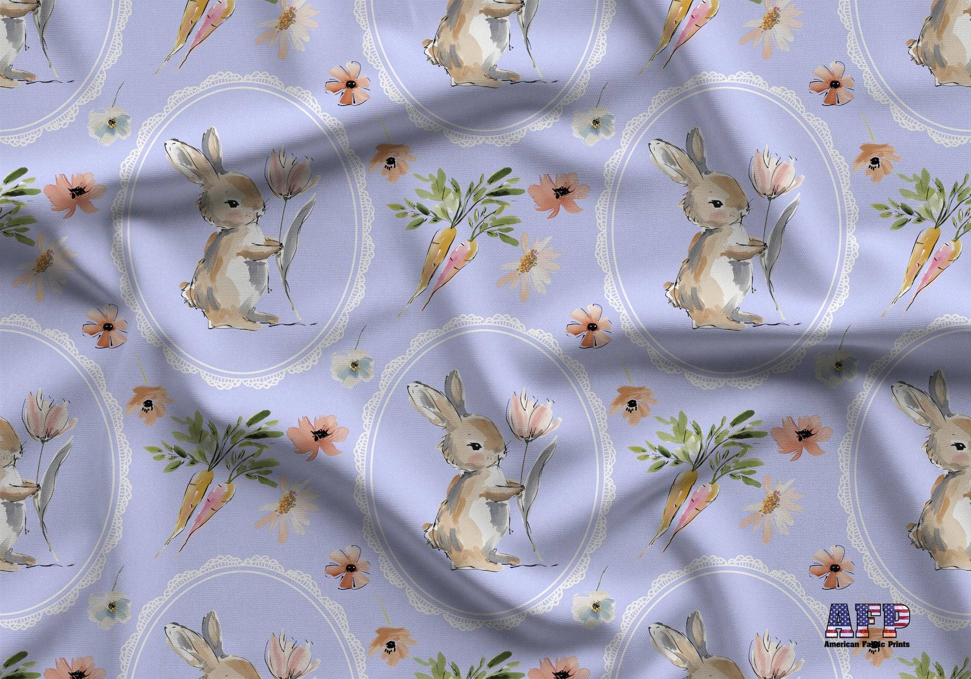 Framed Bunny Fabric - Shop now at American Fabric Prints