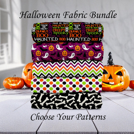 Halloween Quilt Fabric – Premium Cotton Quilt Fabric | Made in USA | Color Coordinated Prints
