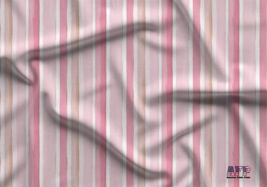 French Pink Stripes Fabric - Shop now at American Fabric Prints