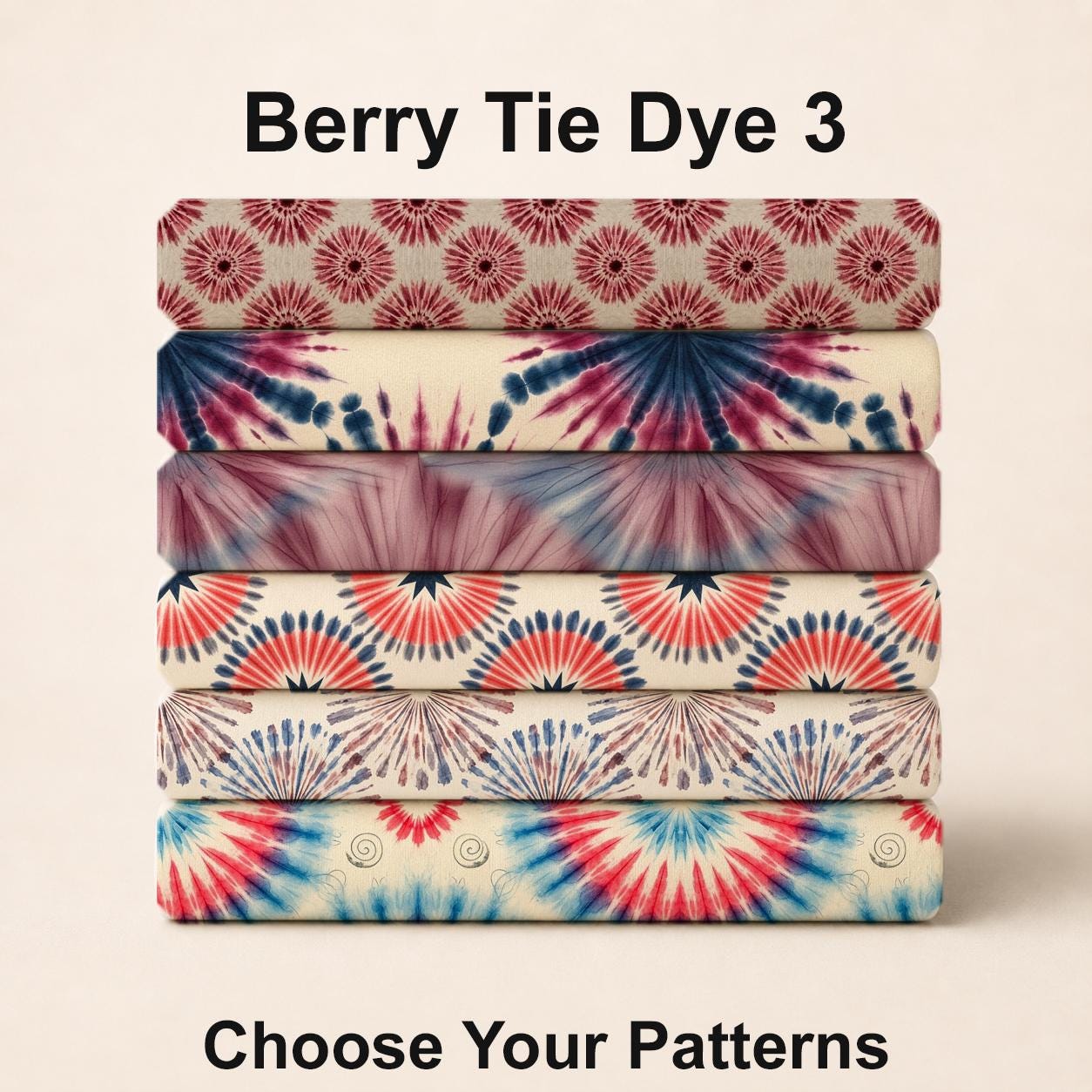 Berry Tie Dye 3 Fabric Bundle Set - Shop now at American Fabric Prints