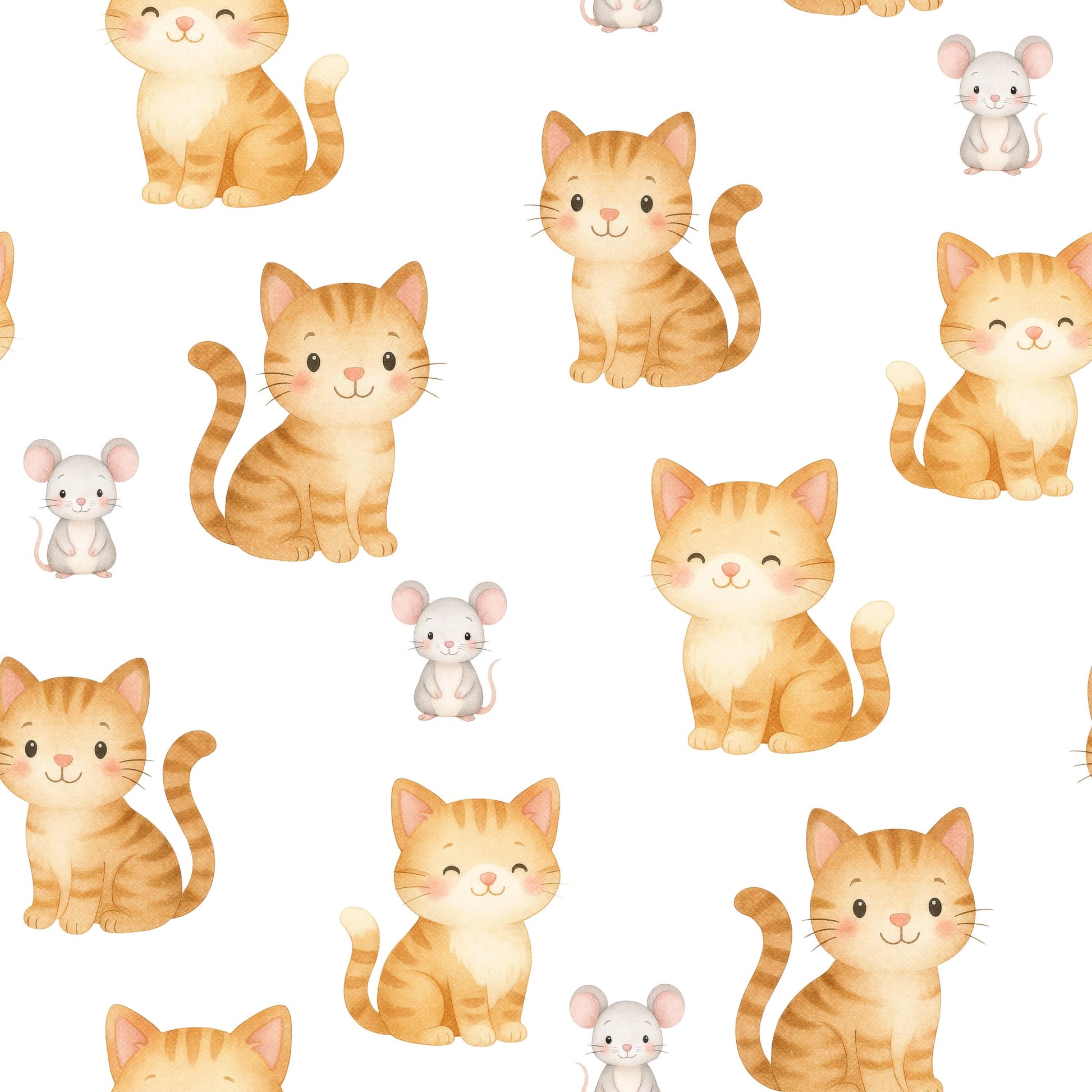 Cat and Mouse Fabric - Shop now at American Fabric Prints