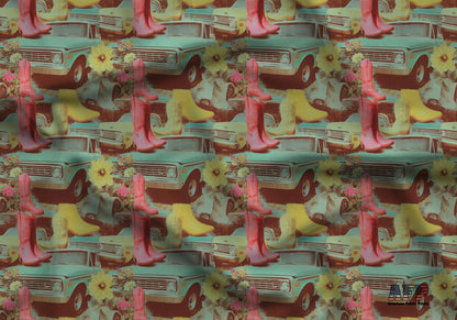 Retro Disco Cowgirl Fabric - Shop now at American Fabric Prints