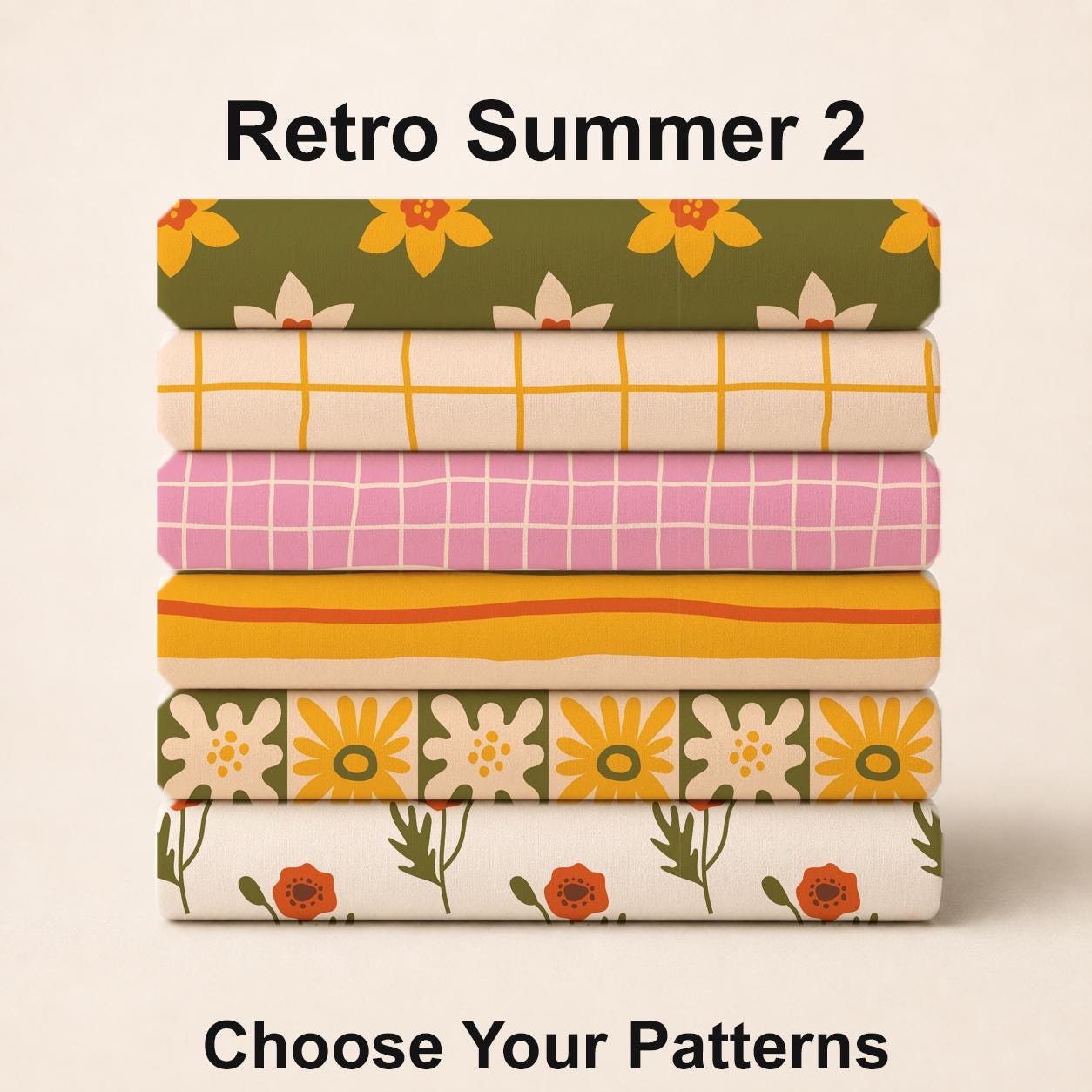 Retro Summer 2 Fabric Bundle Set - Shop now at American Fabric Prints