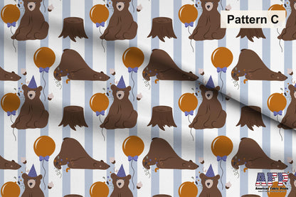 Birthday Animals Fabric Coordinates. Choose Your Patterns or Choose them All! Pattern C Shown. Shop now at American Fabric Prints.