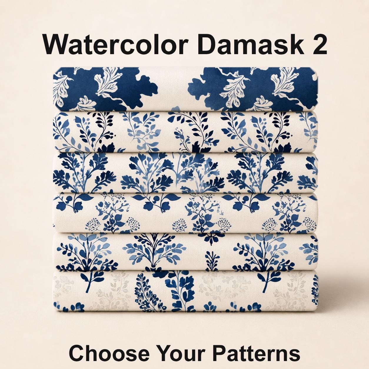 Watercolor Damask 2 Fabric Bundle Set - Shop now at American Fabric Prints
