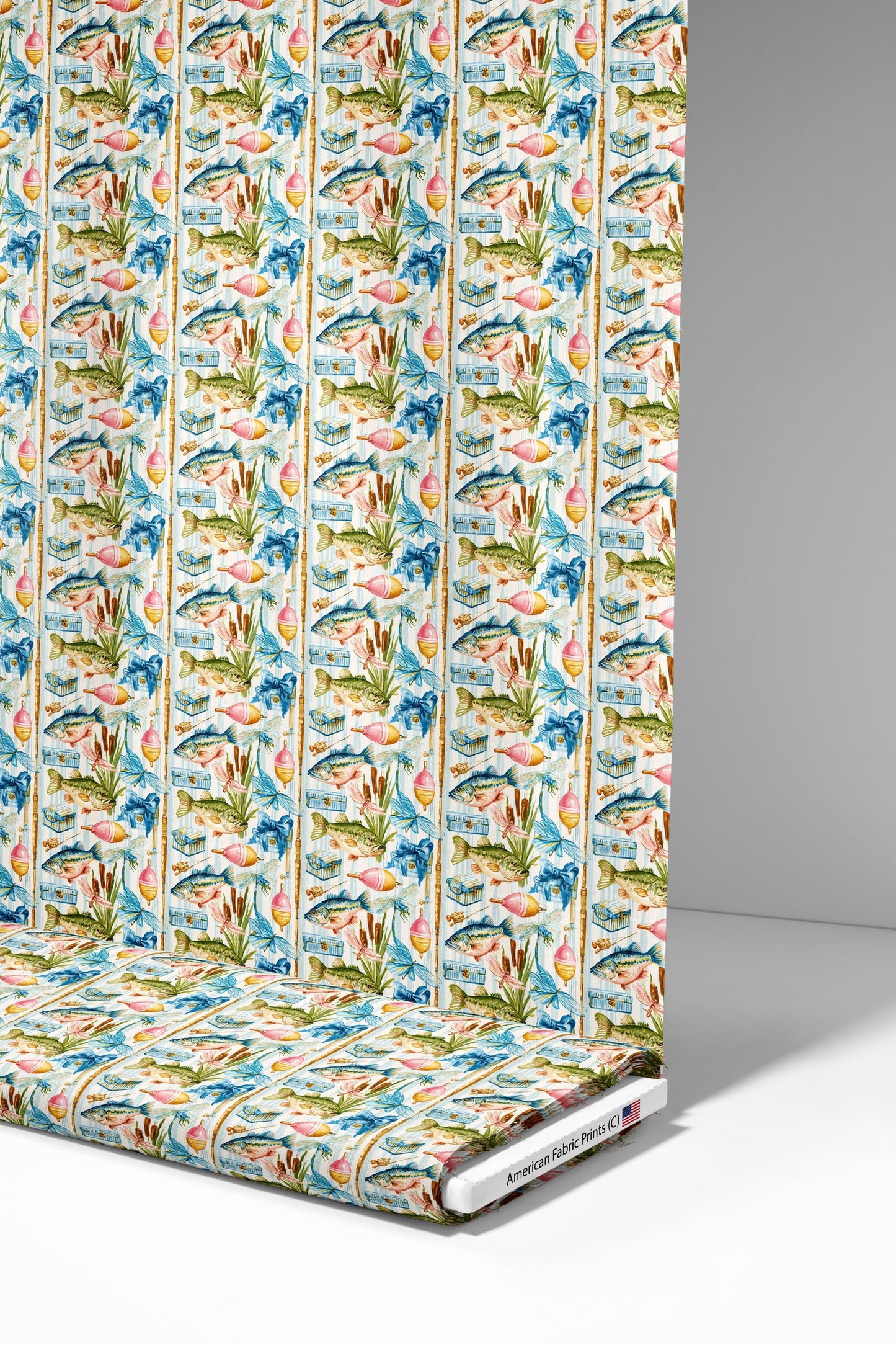 Preppy Fishing Fabric - Shop now at American Fabric Prints