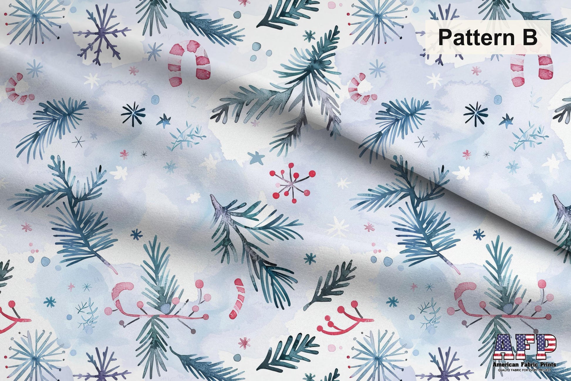 Watercolor Christmas Fabric Bundle Set - Shop now at American Fabric Prints