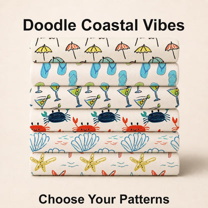 Doodle Coastal Vibes Fabric Bundle Set - Shop now at American Fabric Prints