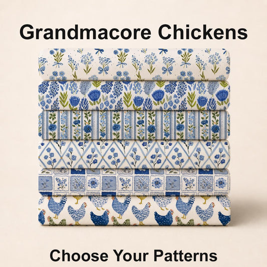 Grandmacore Chickens Fabric Bundle Set - Shop now at American Fabric Prints
