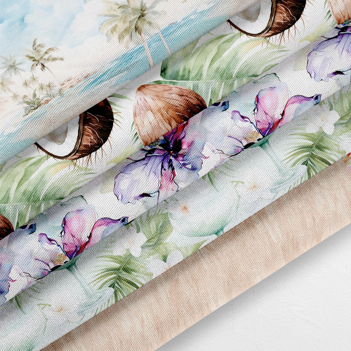 Tropical Quilt Fabric Coordinates | Island Fabric Bundle | Tropical Themed Cotton Fabric | Fabric | Made in USA | American Fabric Prints