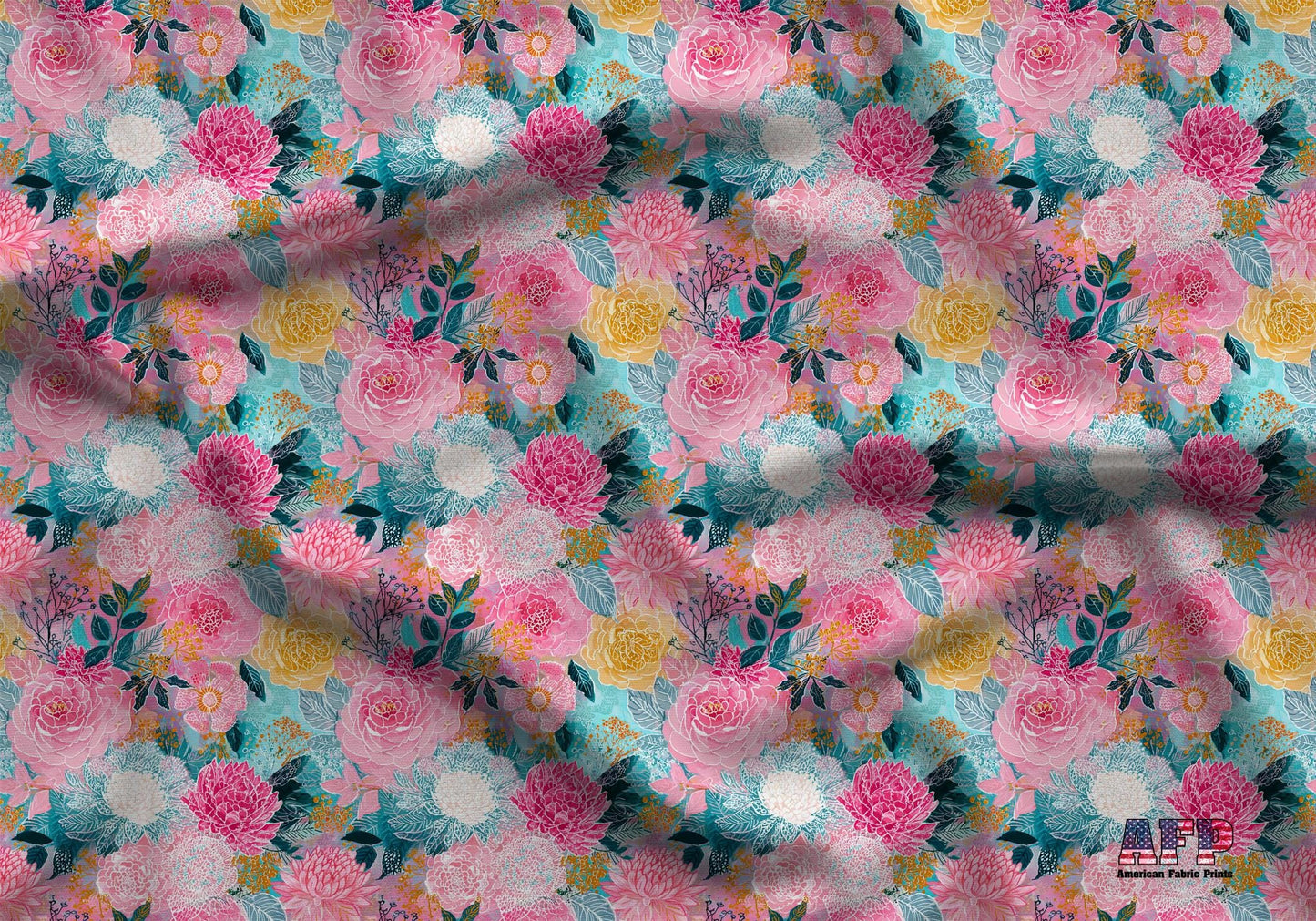 Boho Collage Floral Fabric - Shop now at American Fabric Prints