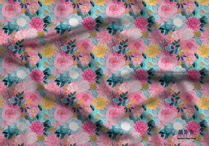 Boho Collage Floral Fabric - Shop now at American Fabric Prints