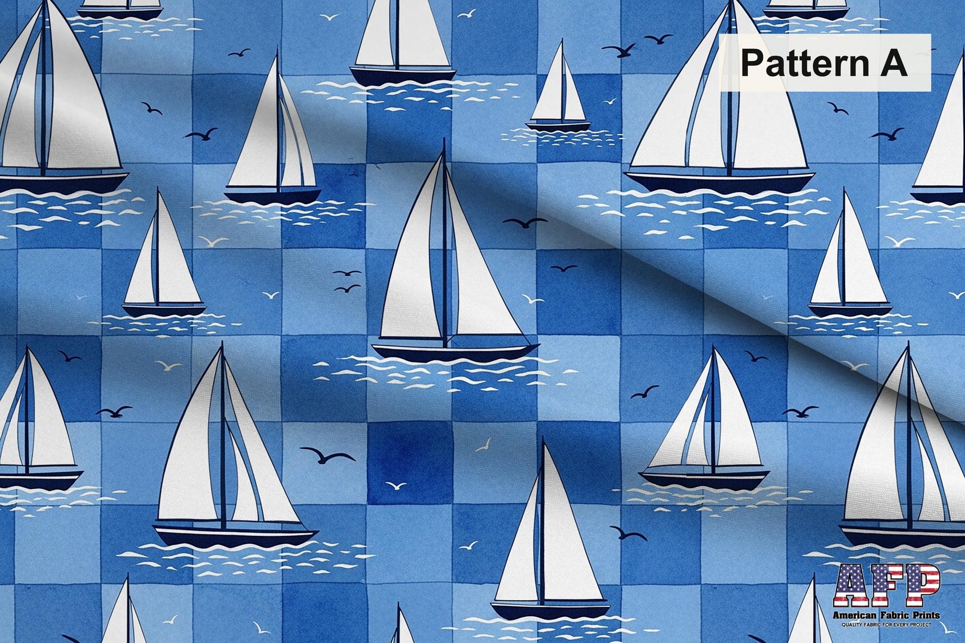Blue Sailboat 4 Fabric Bundle Set - Shop now at American Fabric Prints