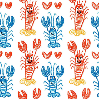 Doodle Lobsters Fabric - Shop now at American Fabric Prints