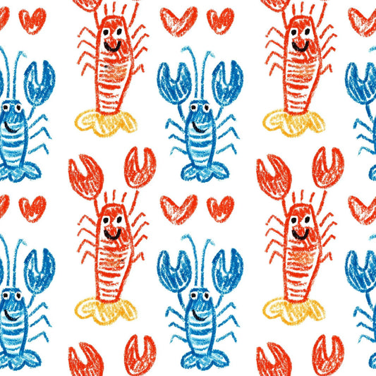Doodle Lobsters Fabric - Shop now at American Fabric Prints