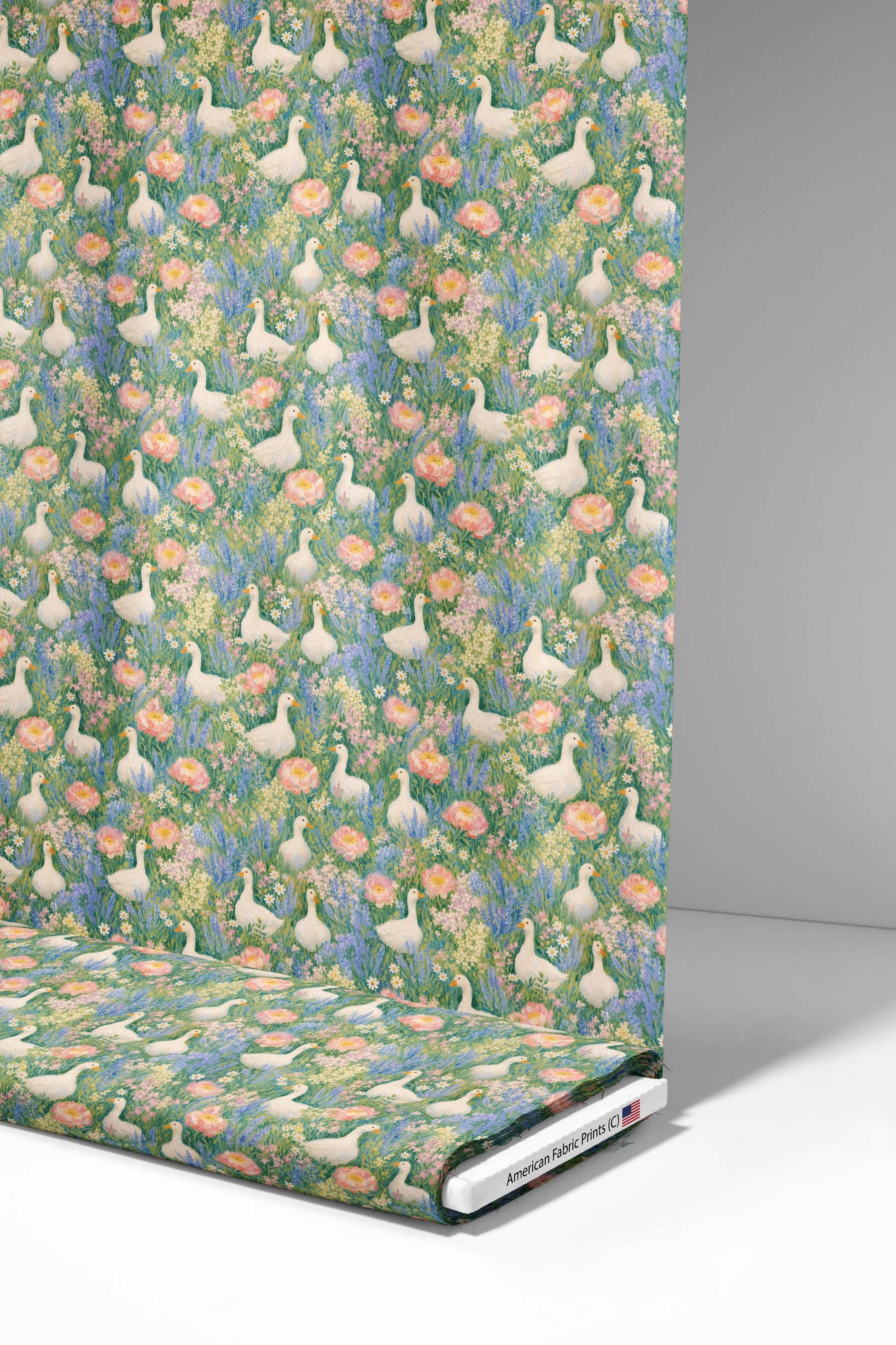 Meadow of Geese Fabric - Shop now at American Fabric Prints