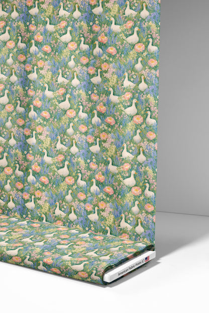 Meadow of Geese Fabric - Shop now at American Fabric Prints