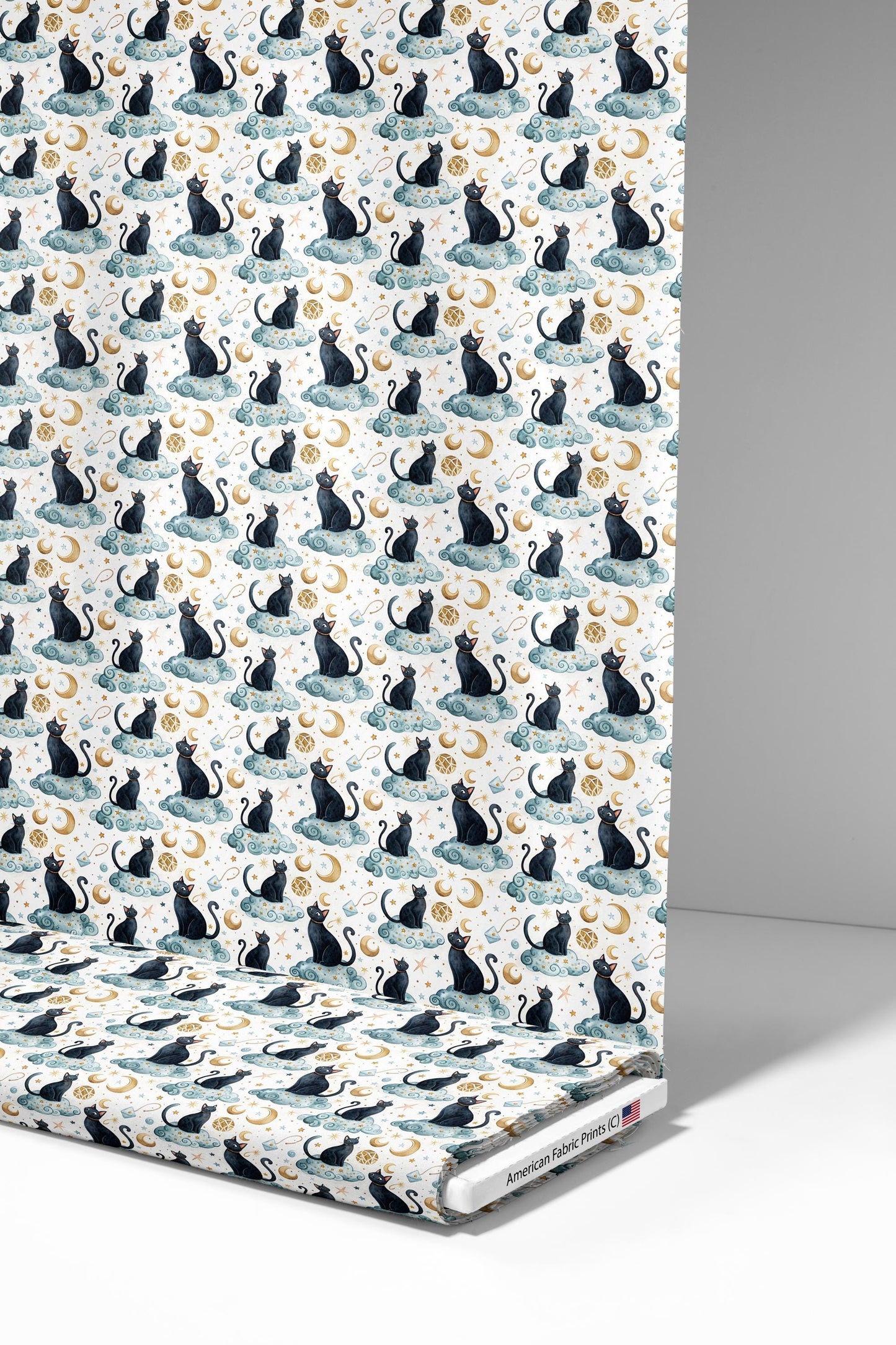Good Night Cat Fabric - Shop now at American Fabric Prints