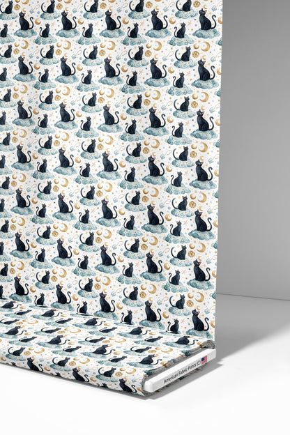 Good Night Cat Fabric - Shop now at American Fabric Prints