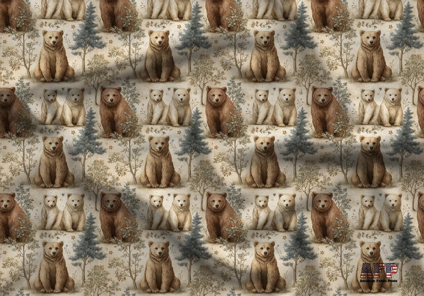 Bear Forest Fabric - Shop now at American Fabric Prints