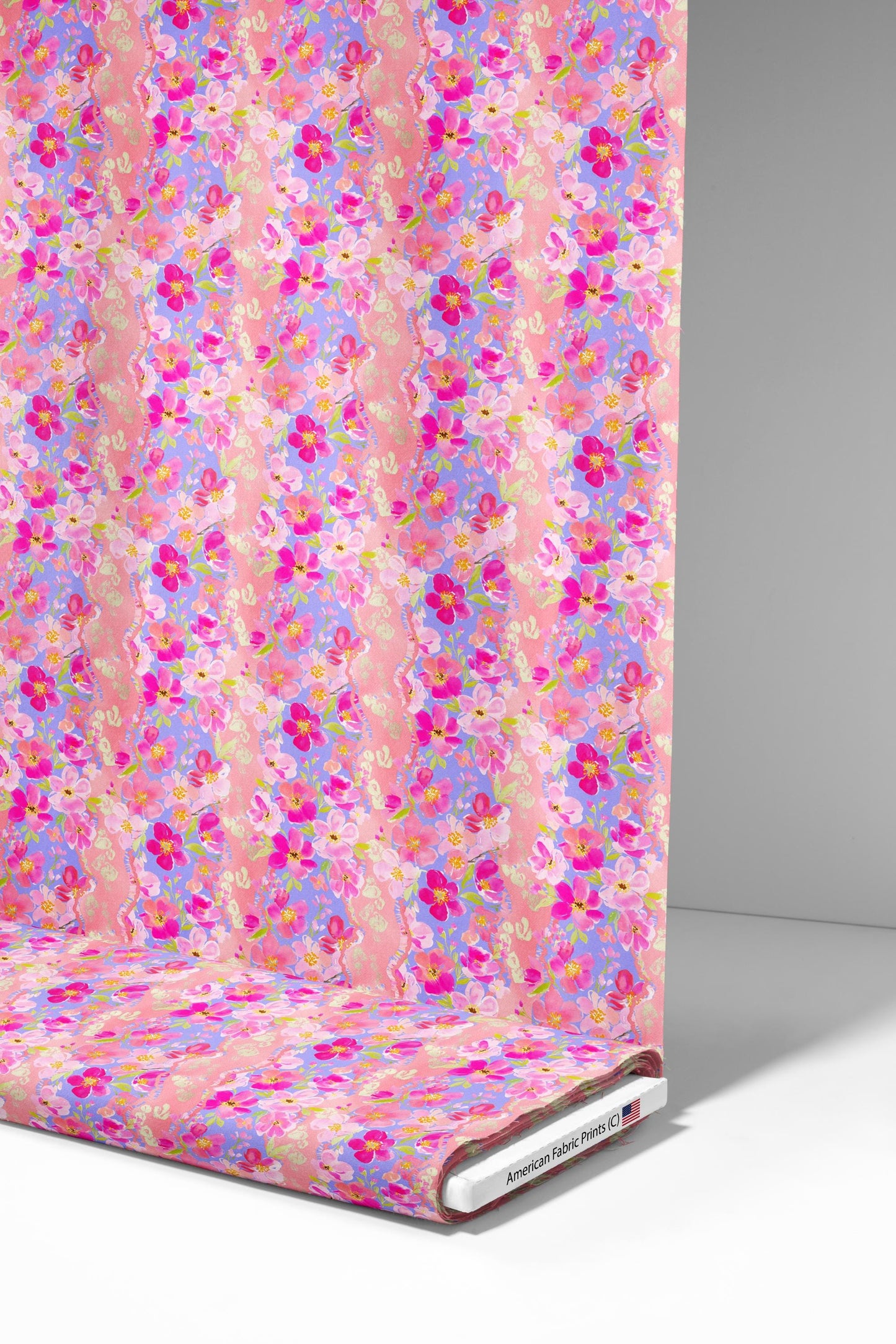 Bold Pink Floral Fabric - Shop now at American Fabric Prints