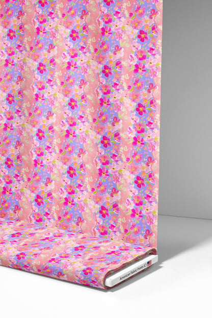 Bold Pink Floral Fabric - Shop now at American Fabric Prints