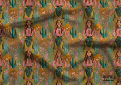 Bright Cowgirl Fabric - Shop now at American Fabric Prints