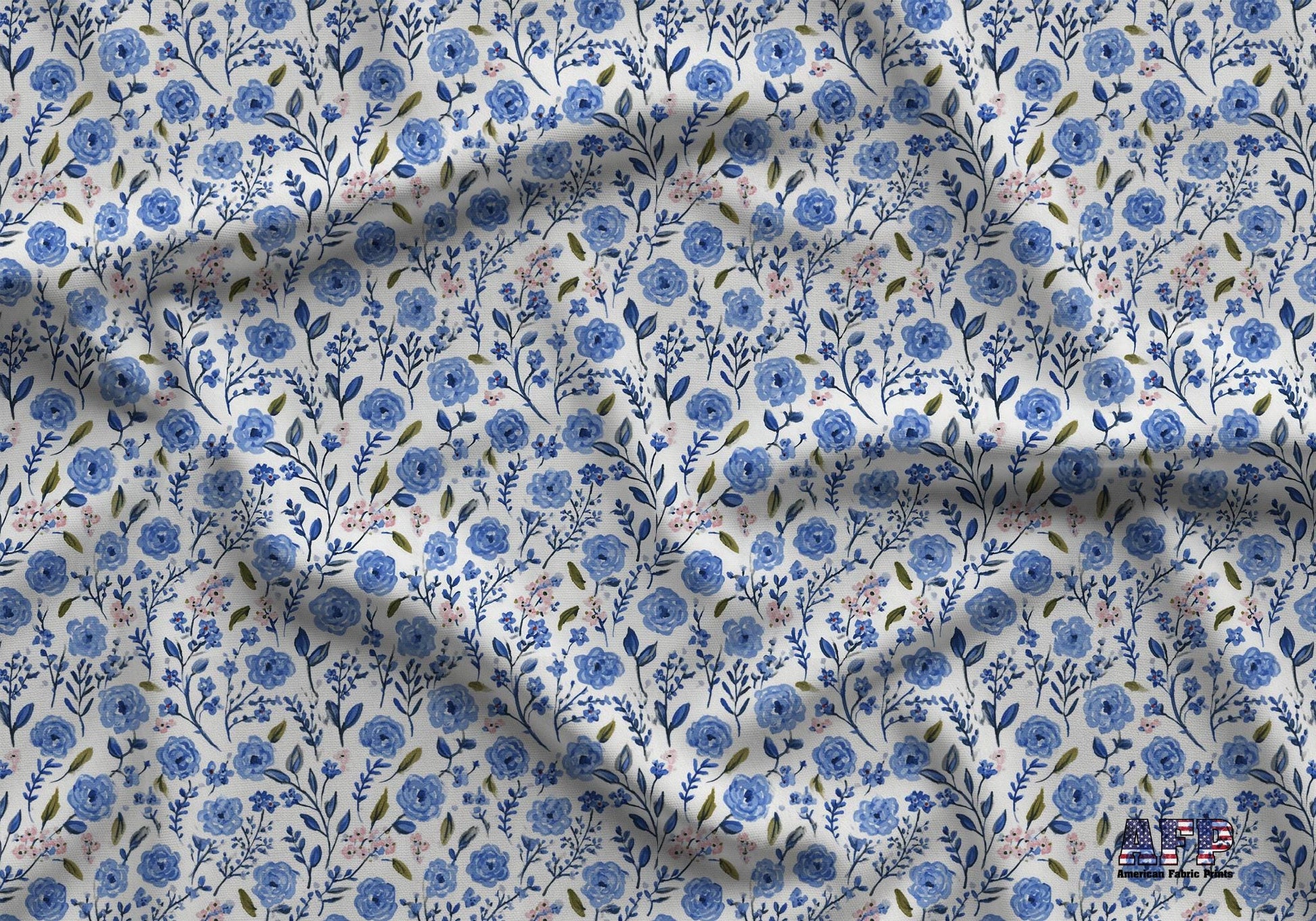 Blue and Pink Grandmacore Fabric - Shop now at American Fabric Prints