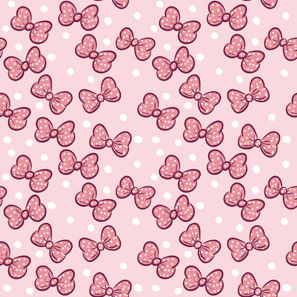 Pink Bow Fabric - Shop now at American Fabric Prints
