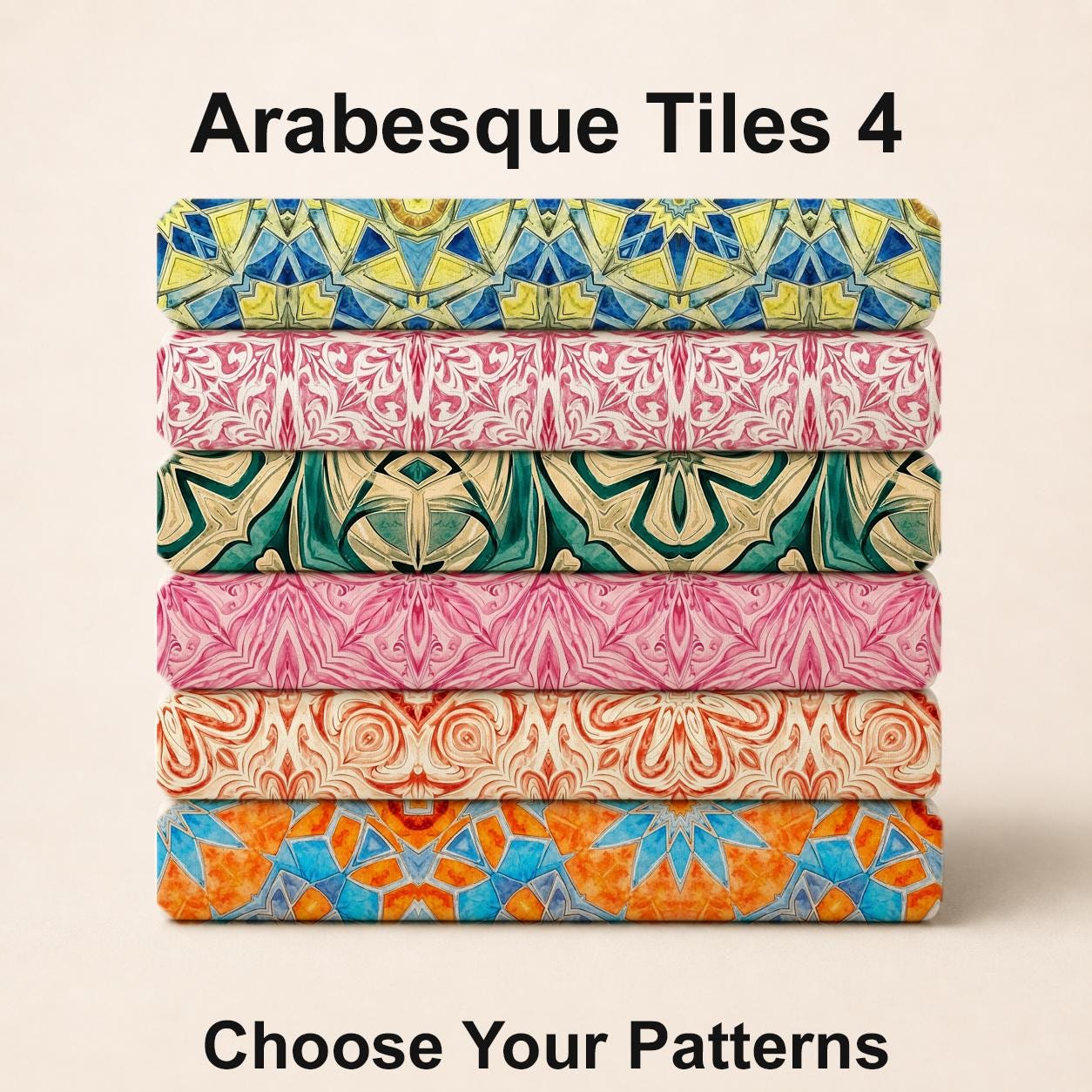 Arabesque Tiles 4 Fabric Bundle Set - Shop now at American Fabric Prints