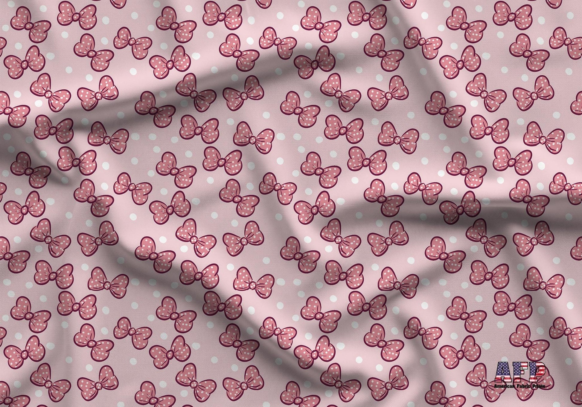 Pink Bow Fabric - Shop now at American Fabric Prints