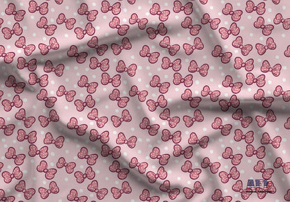 Pink Bow Fabric - Shop now at American Fabric Prints