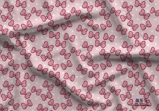 Pink Bow Fabric - Shop now at American Fabric Prints