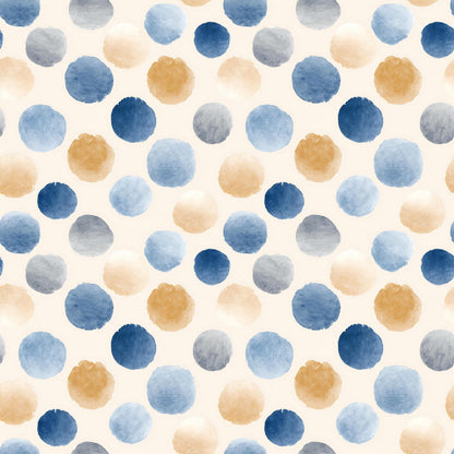 Blue Watercolor Dots Fabric - Shop now at American Fabric Prints