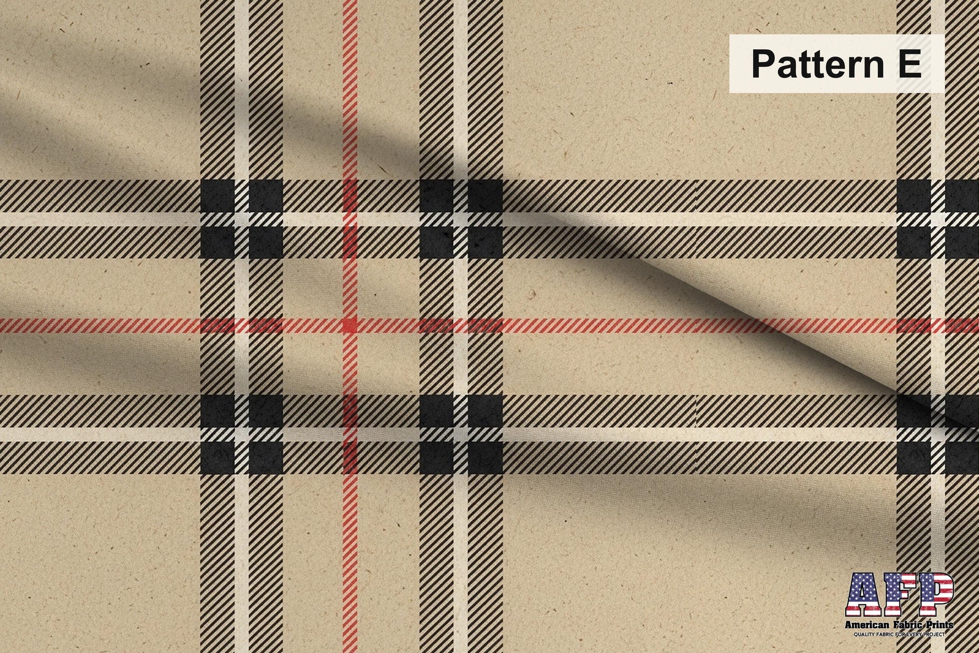 Beige Plaid 4 Fabric Bundle Set - Shop now at American Fabric Prints