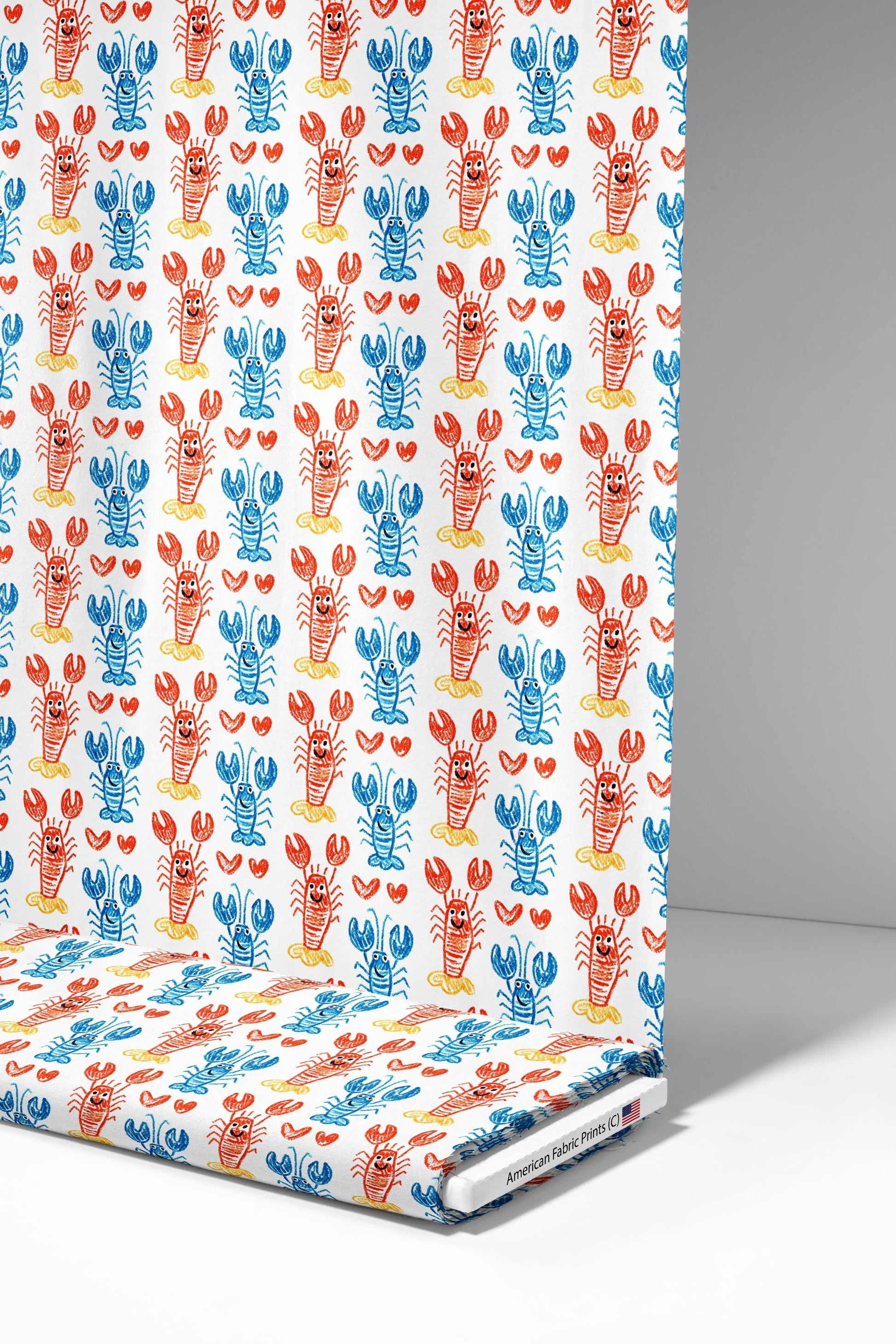 Doodle Lobsters Fabric - Shop now at American Fabric Prints