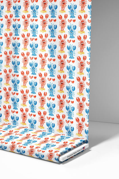 Doodle Lobsters Fabric - Shop now at American Fabric Prints