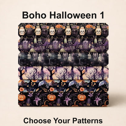 Boho Halloween Fabric Set. Choose Your Spooky Fabrics. Shop now at American Fabric Prints.