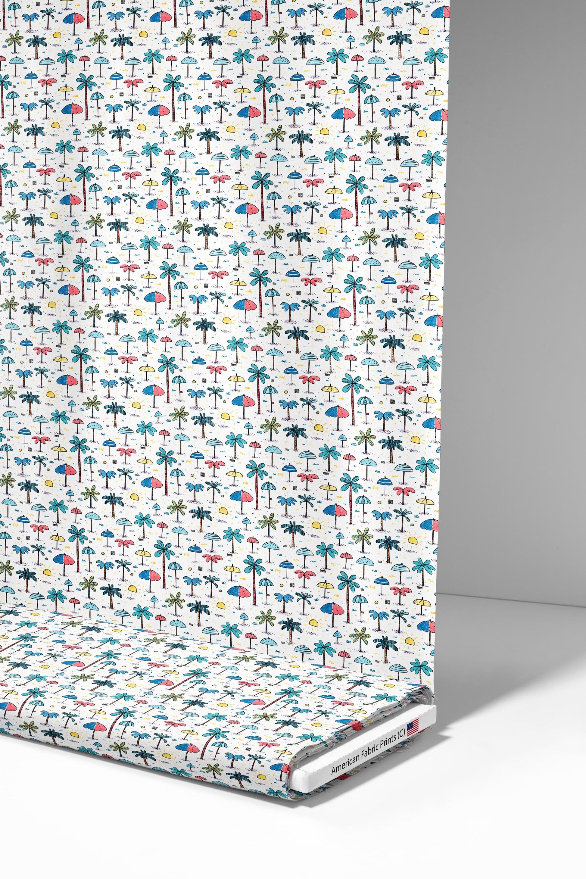 Doodle Beach Front Fabric - Shop now at American Fabric Prints
