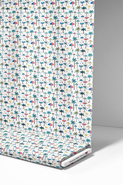 Doodle Beach Front Fabric - Shop now at American Fabric Prints