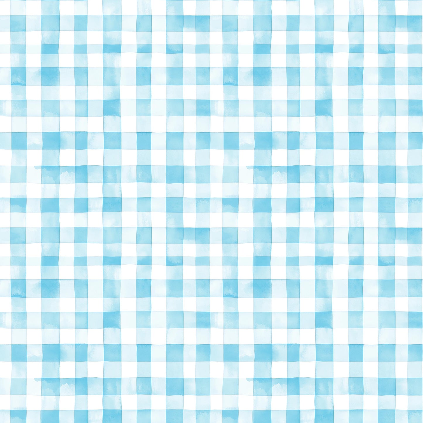 Preppy Watercolor Blue Plaid Fabric - Shop now at American Fabric Prints