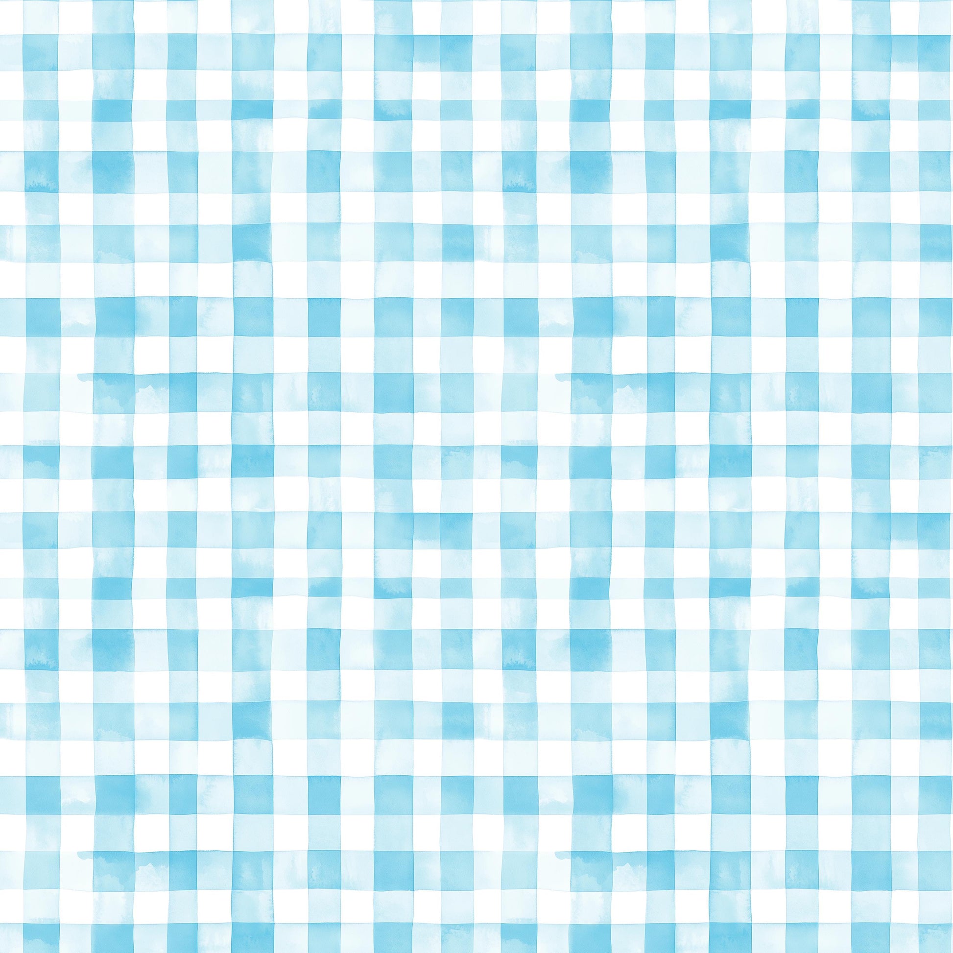 Preppy Watercolor Blue Plaid Fabric - Shop now at American Fabric Prints