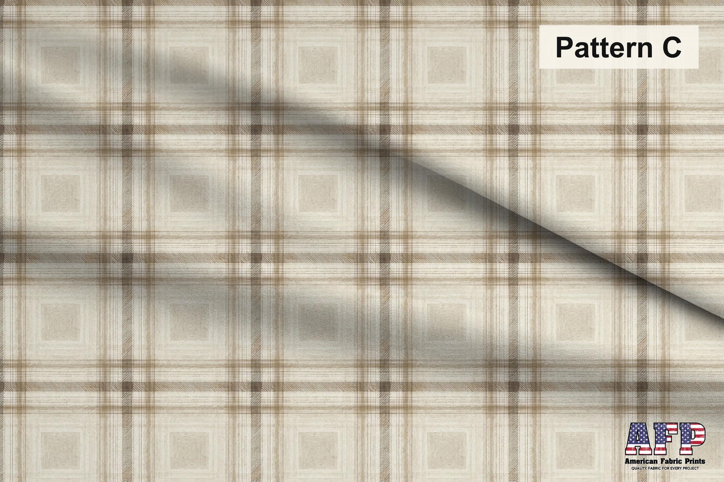 Beige Plaid 4 Fabric Bundle Set - Shop now at American Fabric Prints
