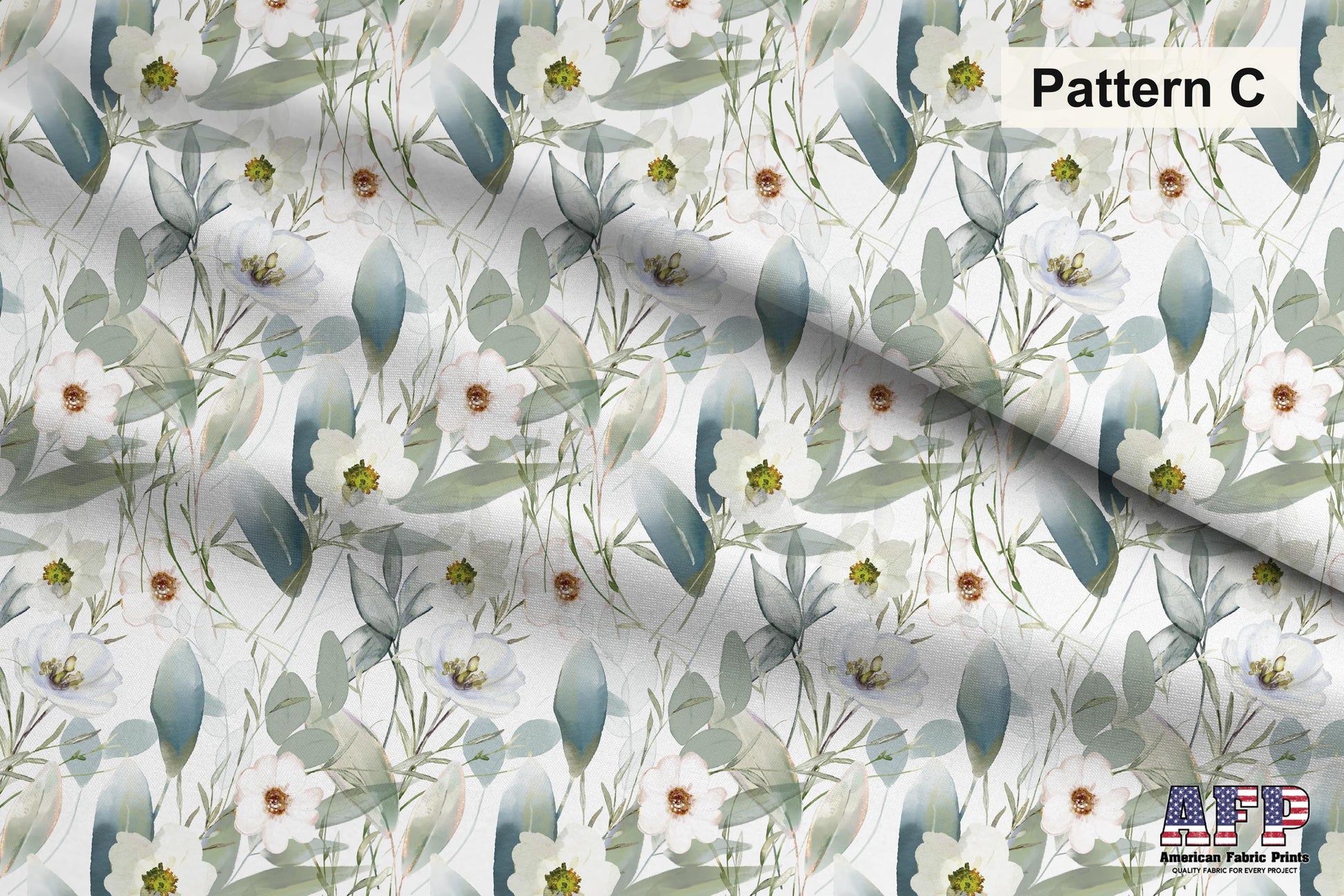 White Floral 1 Fabric Bundle Set - Shop now at American Fabric Prints