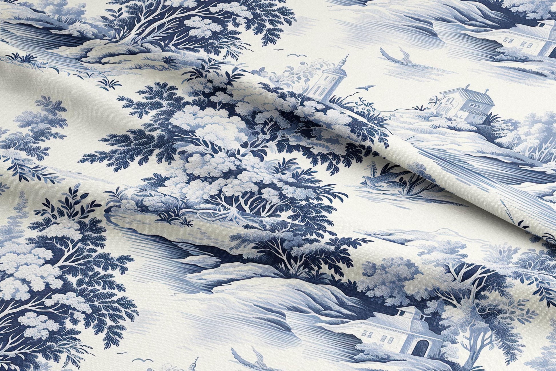 French Toile De Jouy Fabric by the Yard