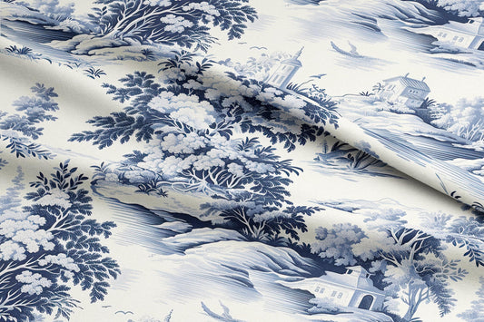 French Toile De Jouy Fabric by the Yard